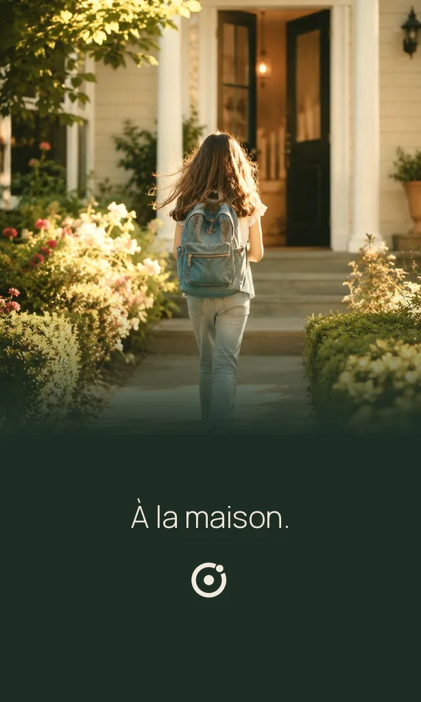 À la maison.