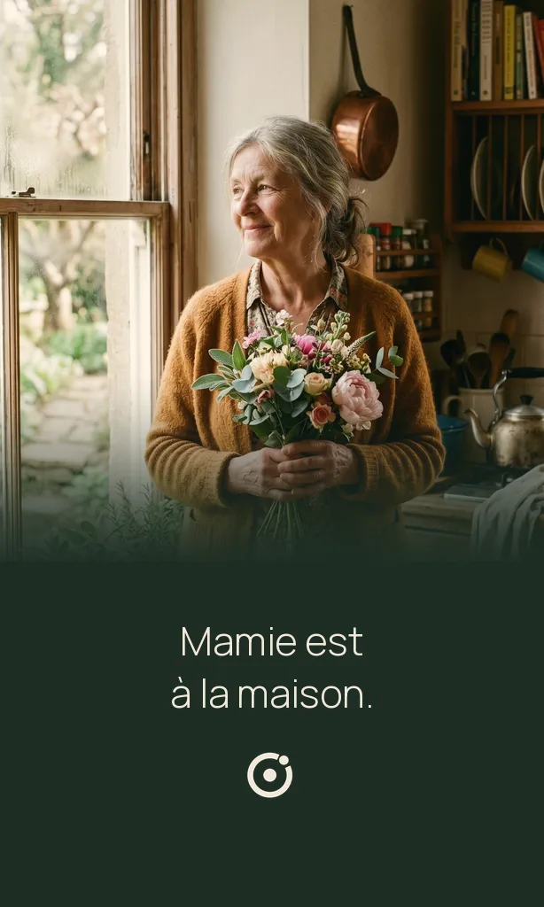 Mamie est à la maison.